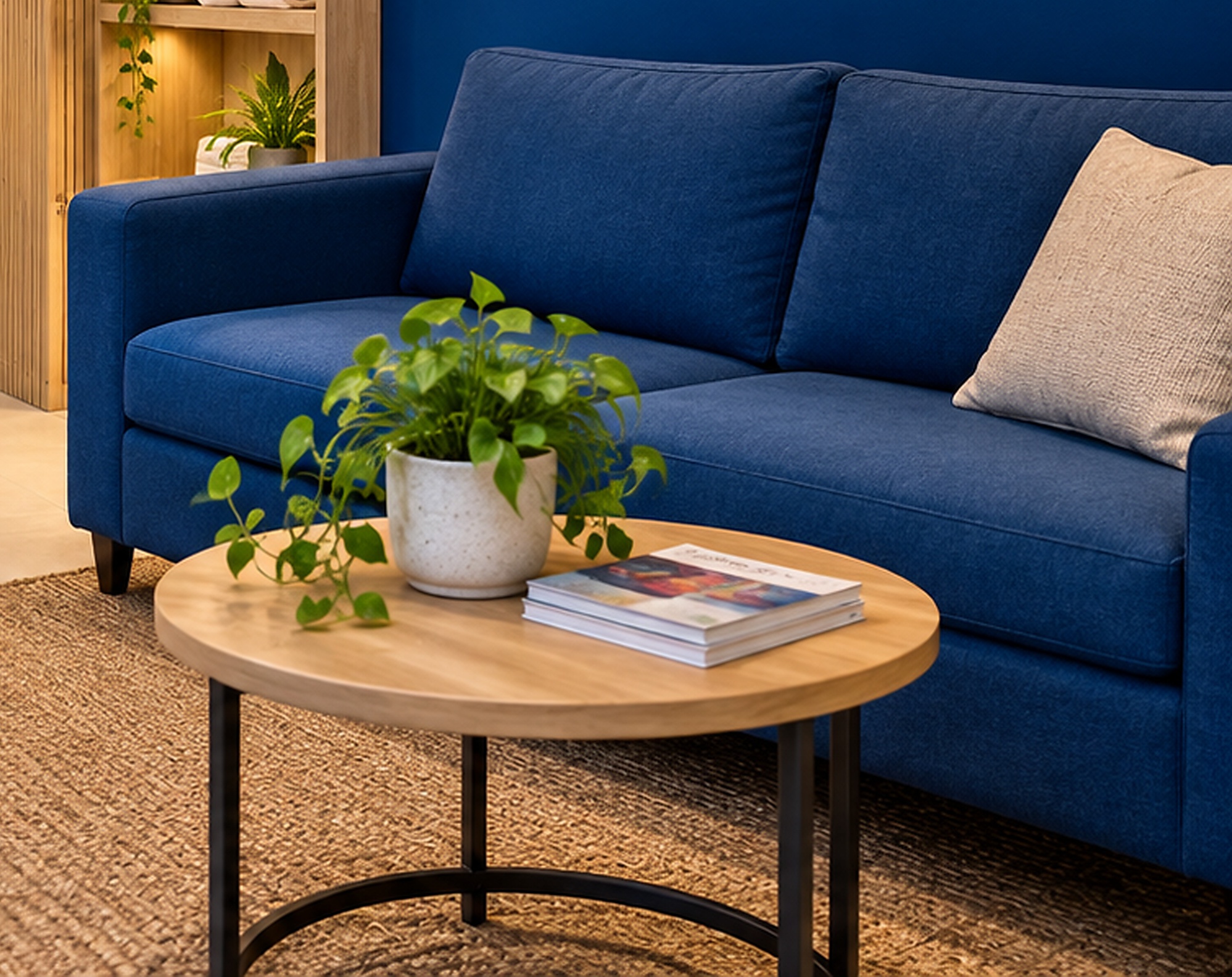 Lounge confortável com sofá Fê Lavanderia
